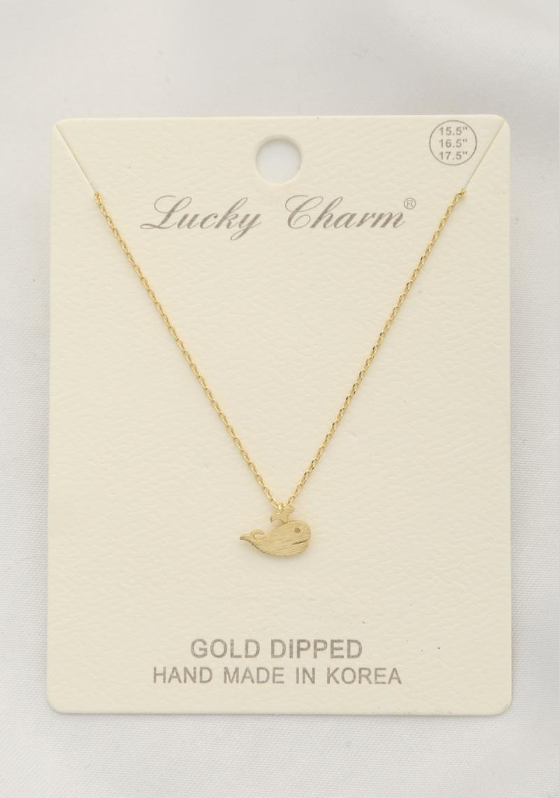 WHALE CHARM GOLD DIPPED NECKLACE