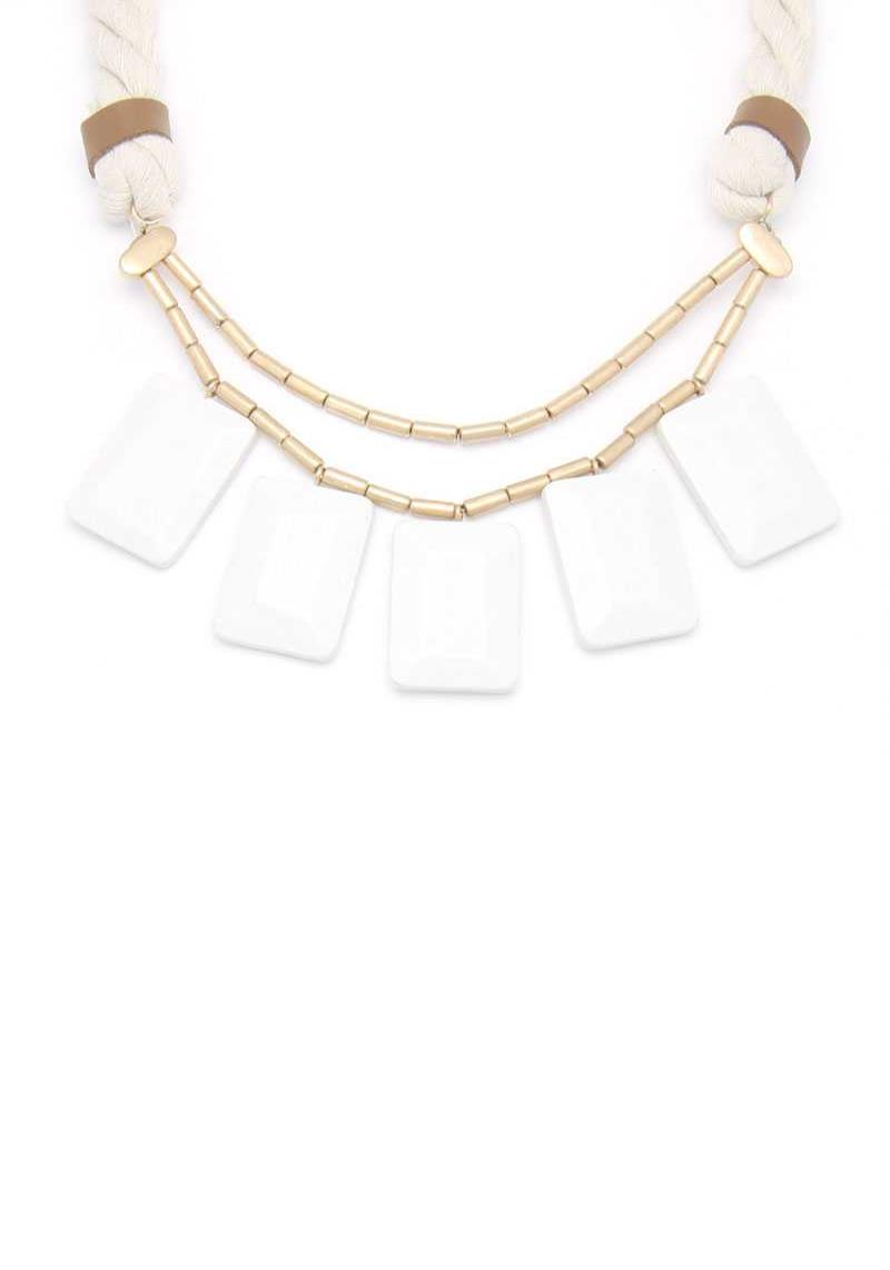 SQAURE SHAPE ROPE NECKLACE