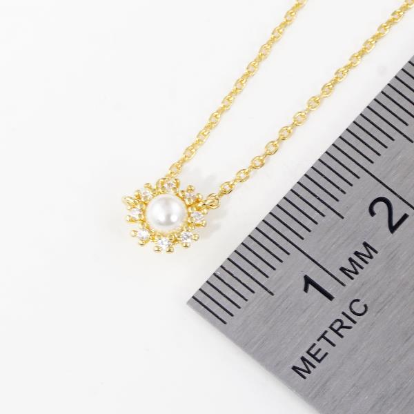 PEARL BEAD CRYSTAL DISC NECKLACE