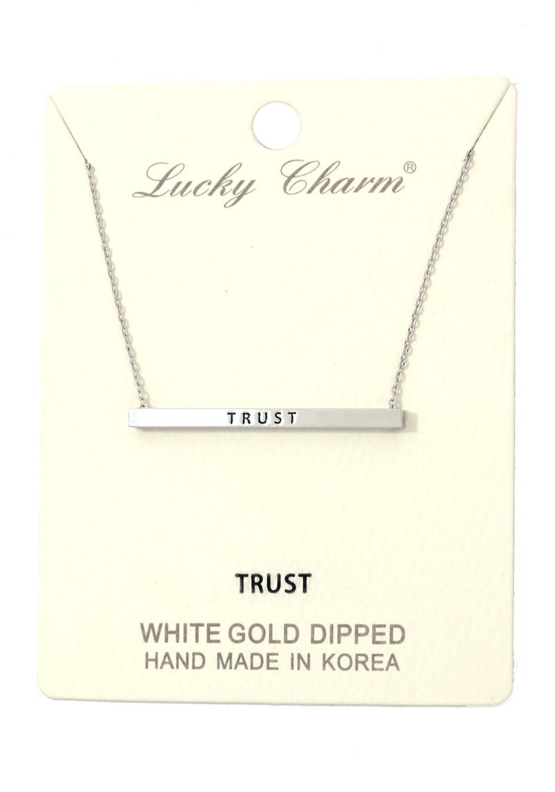 "TRUST" INSPIRATION METAL BAR NECKLACE