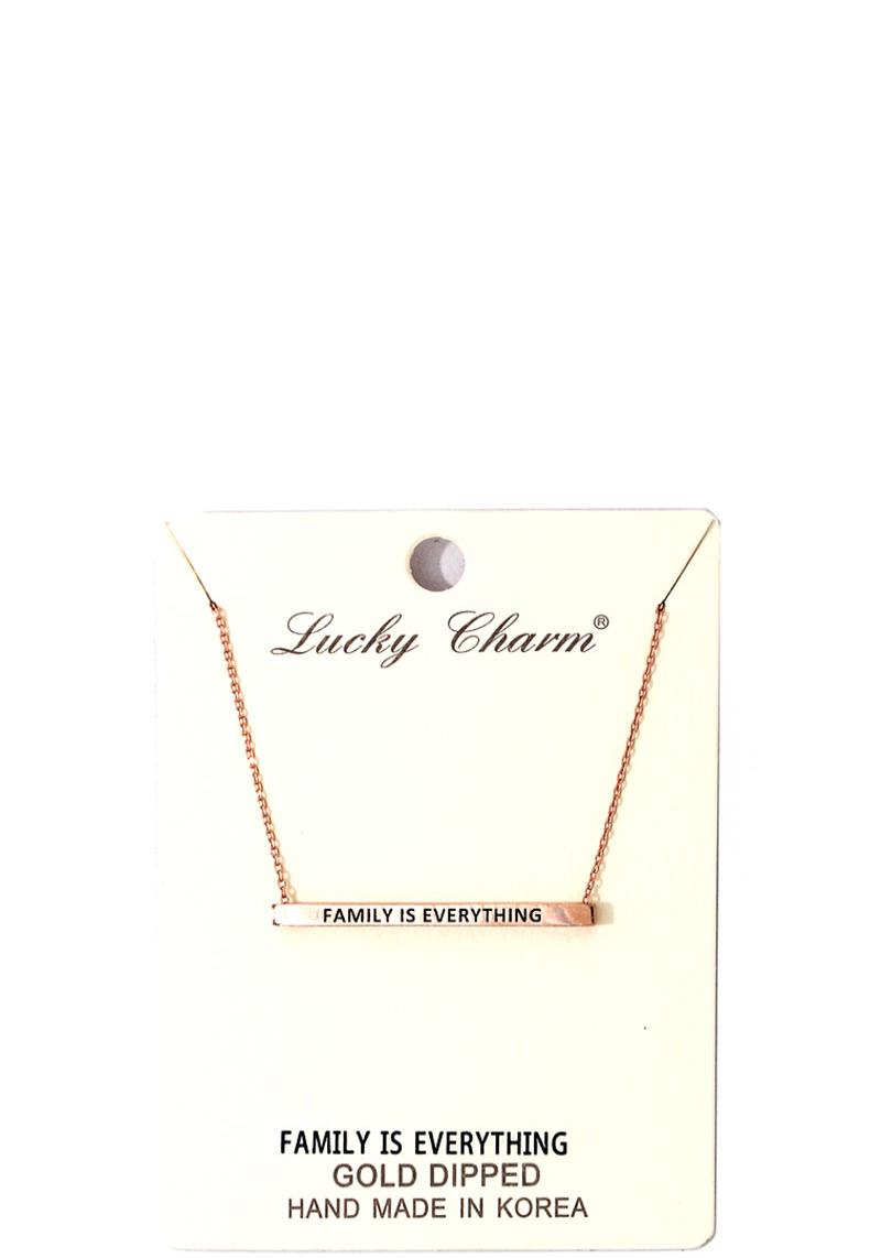 FAMILY IS EVERYTHING ENGRAVED PLATE NECKLACE