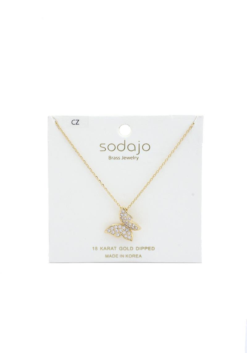 SODAJO BUTTERFLY 18K GOLD DIPPED NECKLACE