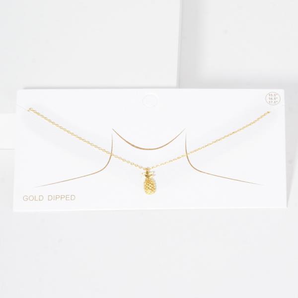 GOLD DIPPED PINEAPPLE PENDANT NECKLACE