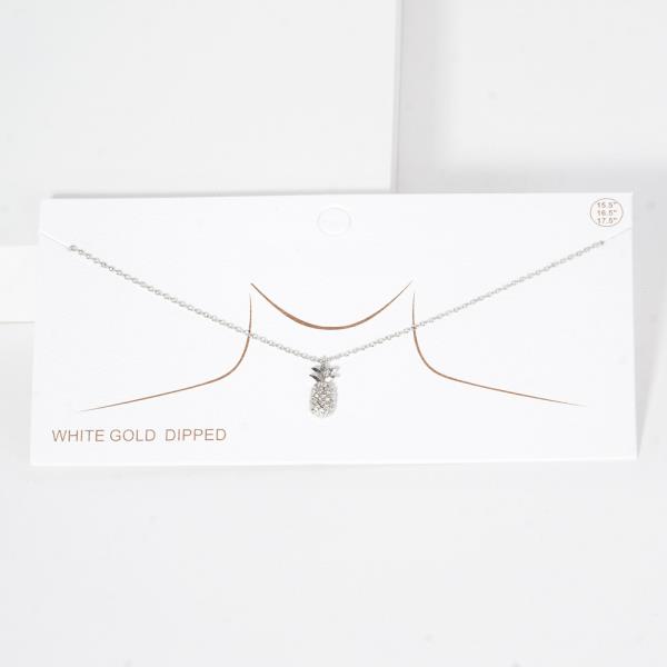 GOLD DIPPED PINEAPPLE PENDANT NECKLACE