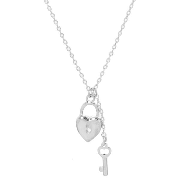 HEART LOCK KEY CHARM NECKLACE
