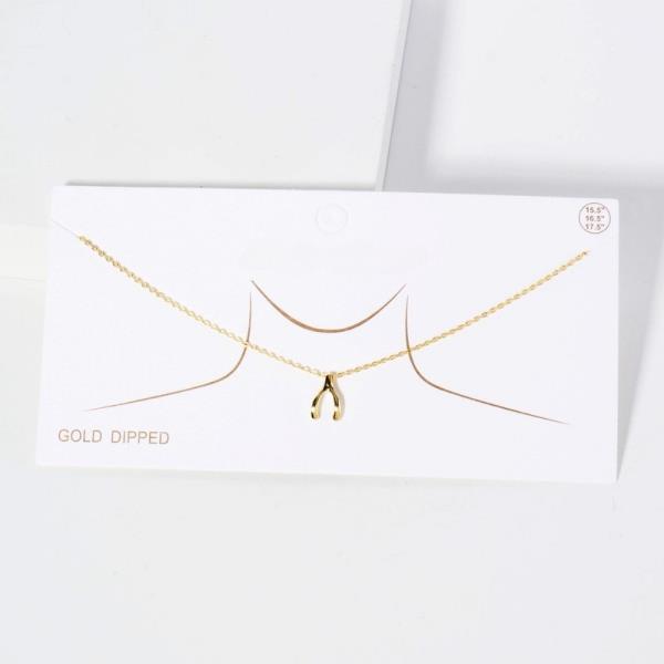 GOLD DIPPED RIBBON PENDANT NECKLACE