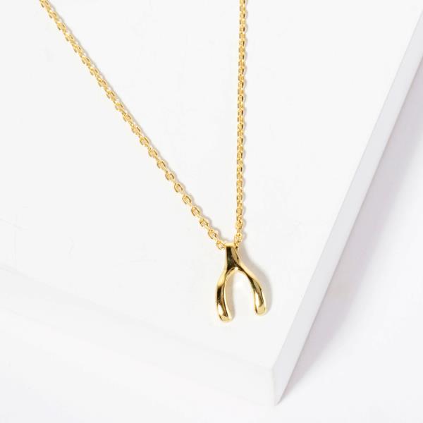 GOLD DIPPED RIBBON PENDANT NECKLACE