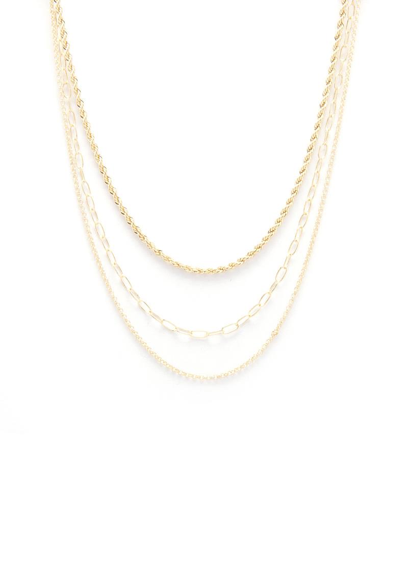 SODAJO ROPE OVAL LINK LAYERED NECKLACE