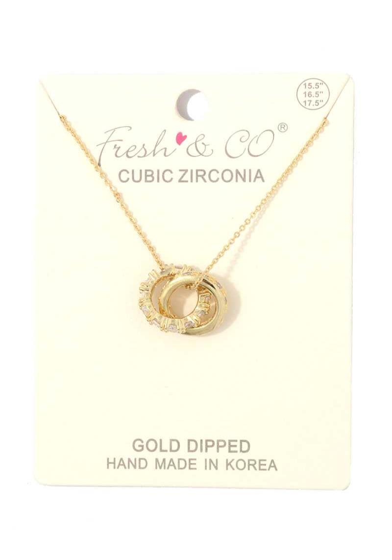 DOUBLE CIRCLE LINKED NECKLACE