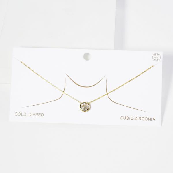 GOLD DIPPED CZ DAINTY NECKLACE