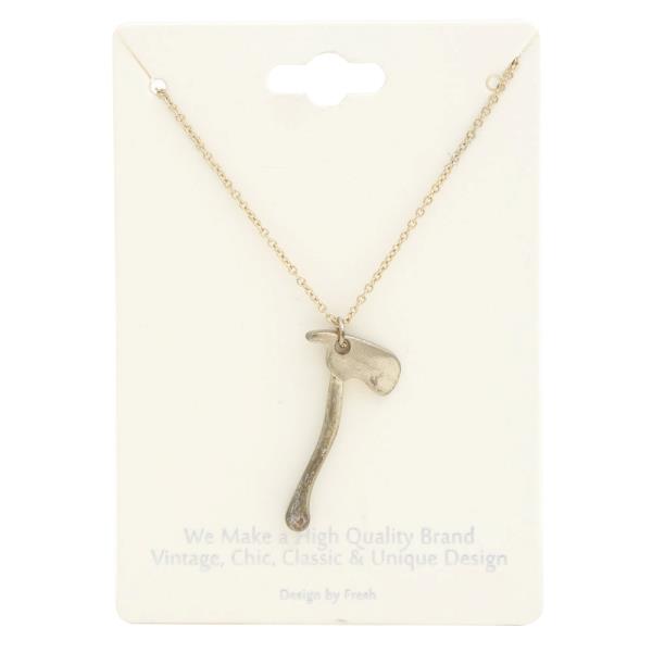 AXE TOOL CHARM METAL NECKLACE