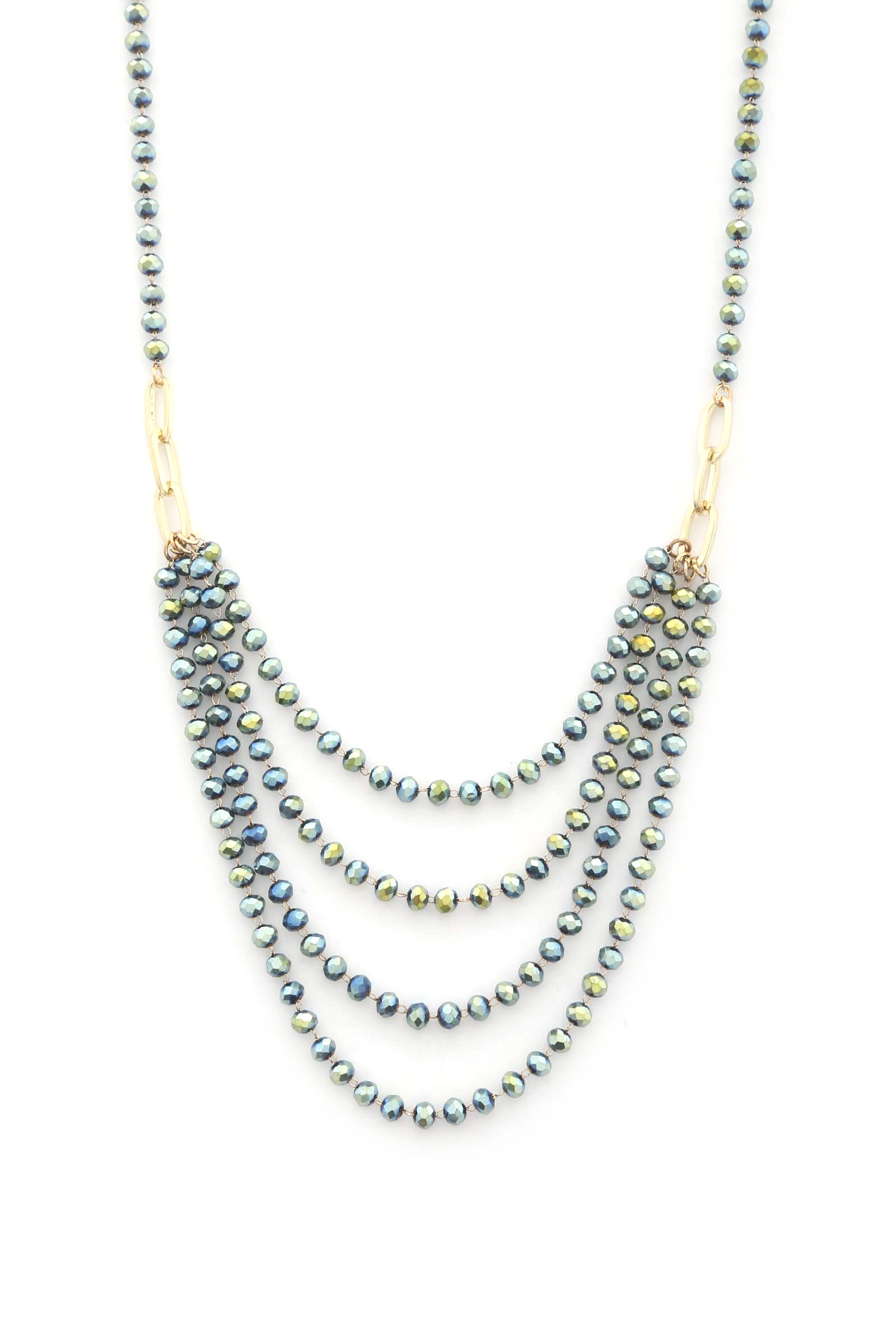 BEAD CHAIN BOTTOM LAYERED NECKLACE