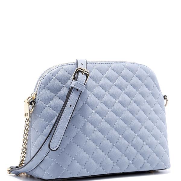 CHIC QUILT CURVED CROSSBODY BAG