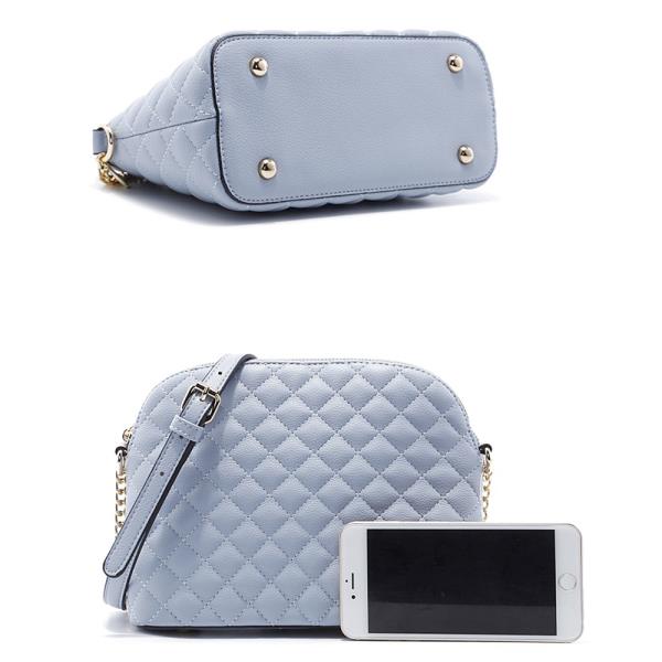 CHIC QUILT CURVED CROSSBODY BAG