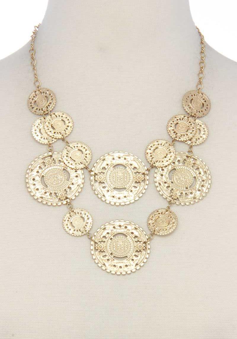 LASER CUT CIRCLE LAYERED NECKLACE