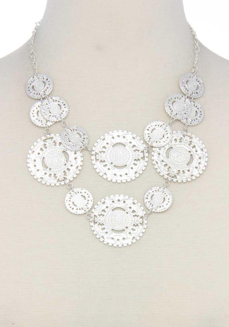 LASER CUT CIRCLE LAYERED NECKLACE