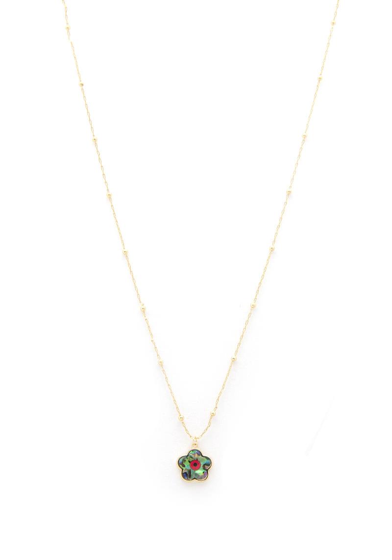 DAINTY FLOWER MOTHER OF PEARL NECKLACE