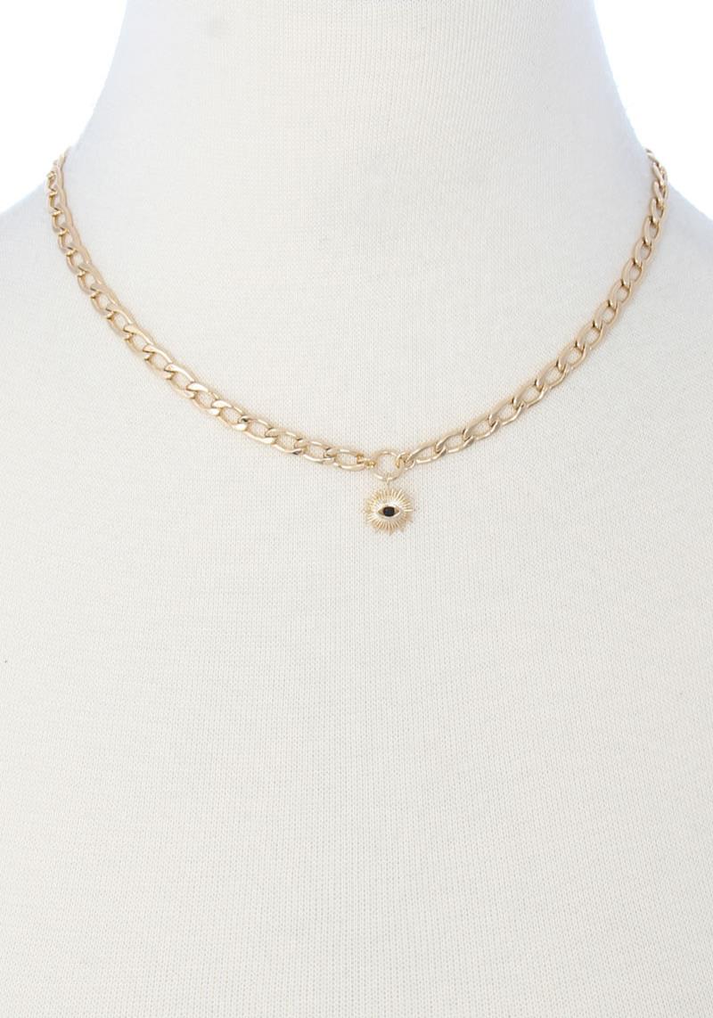 SODAJO METAL CHAIN SUN PENDANT NECKLACE