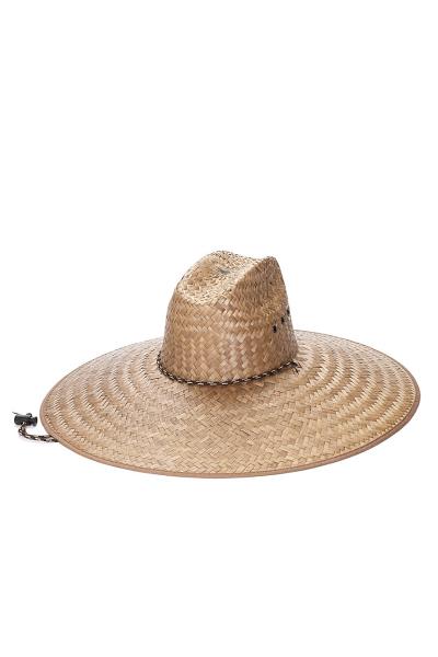 LARGE STRAW BRIM FEDORA LIKE HAT