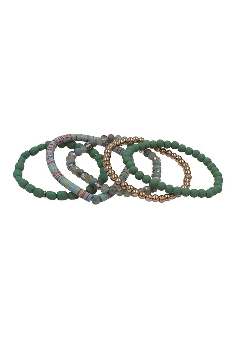 MULTI BEAD STRETCH BRACELET SET