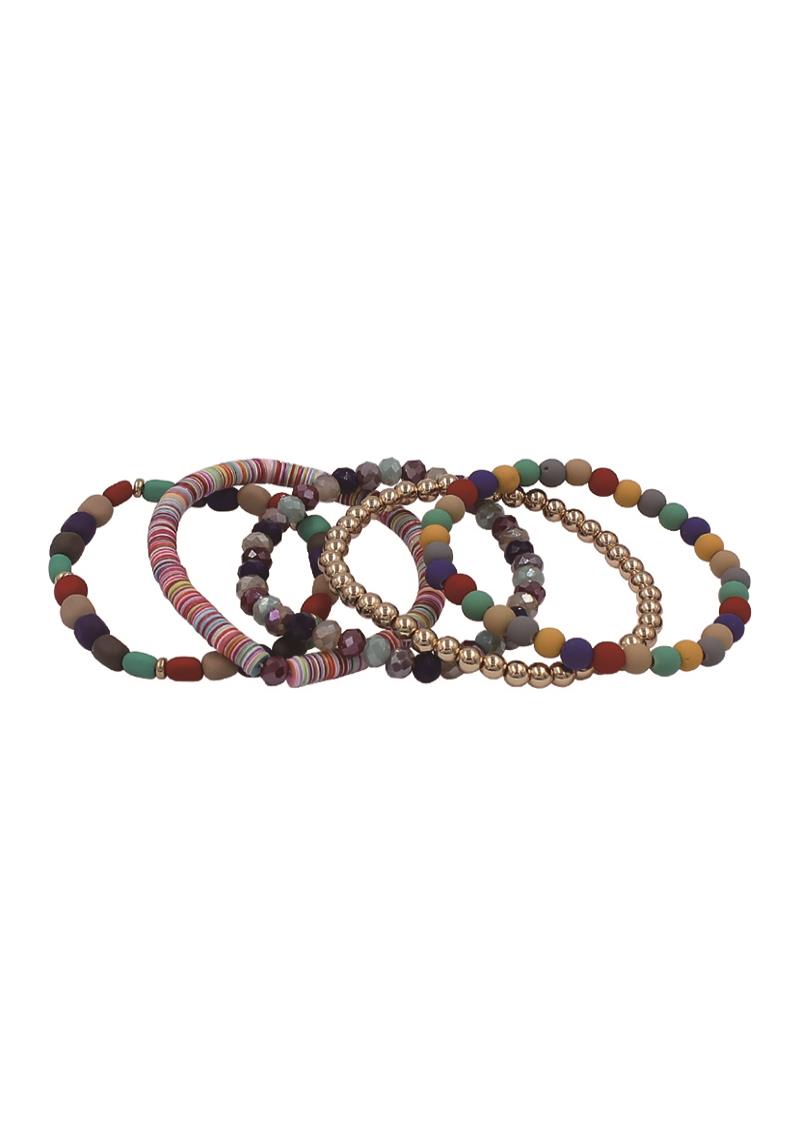 MULTI BEAD STRETCH BRACELET SET