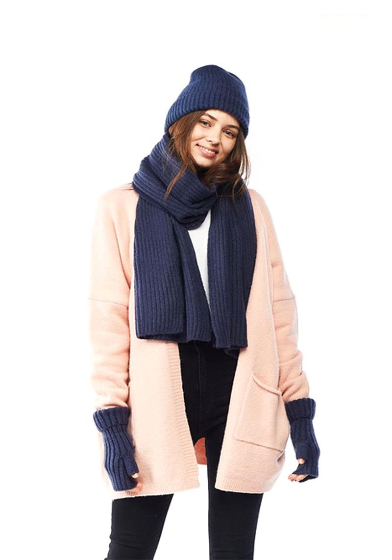 Cashmere Blended Ribbed Scarf