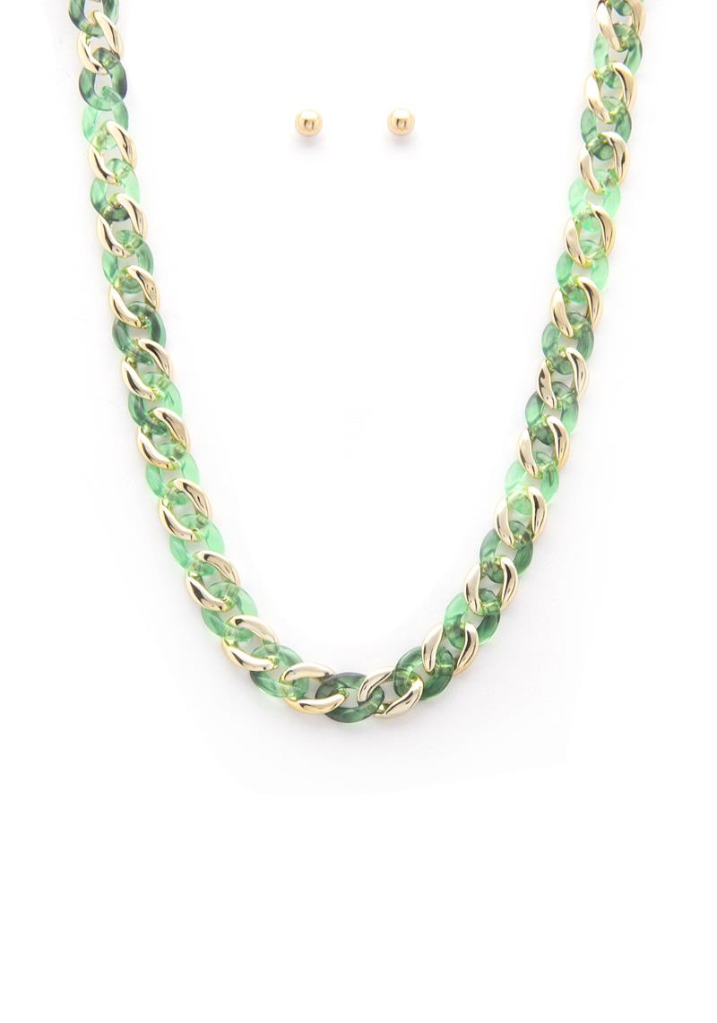 TRANSPARENT CURB LINK NECKLACE