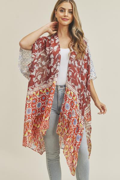 MULTI PRINT BOHO KIMONO