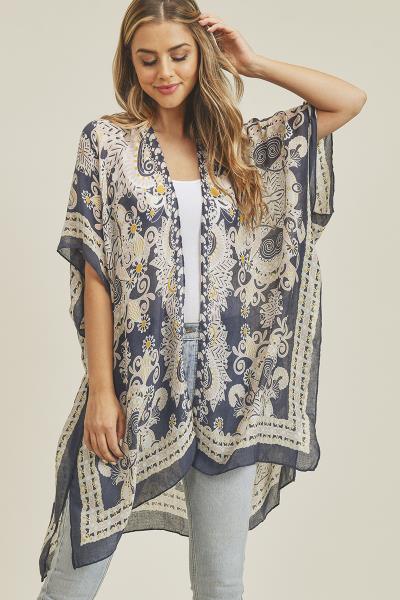 FASHION MULTI PRINT KIMONO