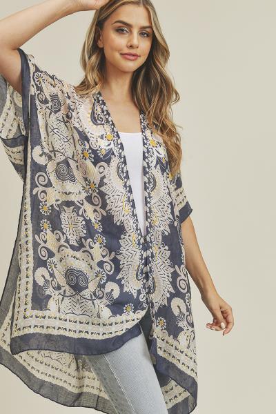 FASHION MULTI PRINT KIMONO