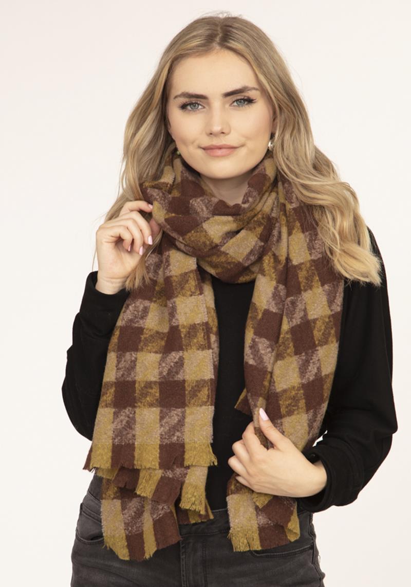 MIXED HOUNDSTOOTH OBLONG SCARF