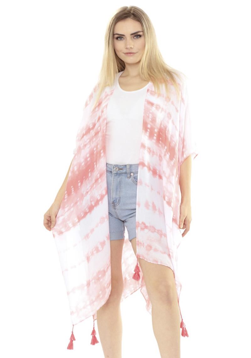 TIE DYE DASH TASSEL KIMONO