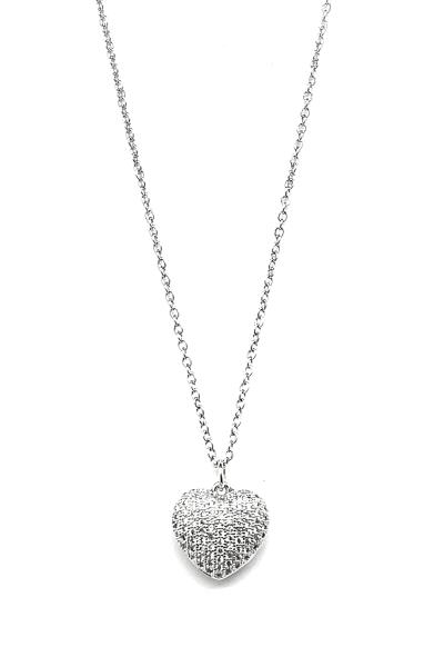 RHINESTONE HEART PENDANT NECKLACE
