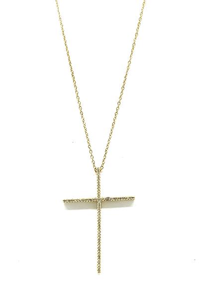 RHINESTONE CROSS PENDANT NECKLACE