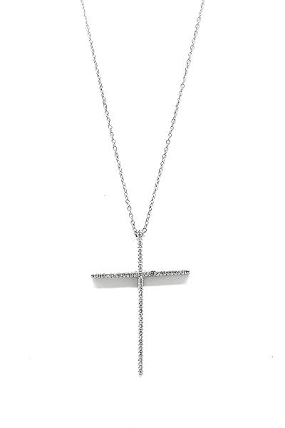 RHINESTONE CROSS PENDANT NECKLACE