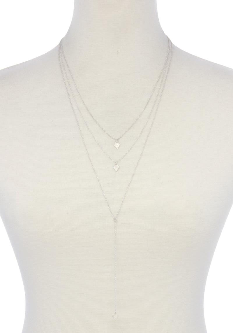 DAINTY RHOMBUS SHAPE LAYERD Y SHAPE NECKLACE