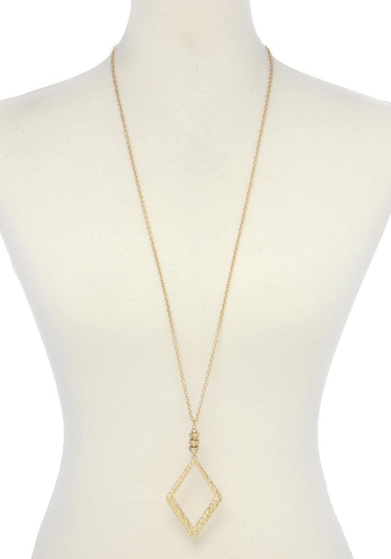 4 STYLE HAMMERED PENDANT NECKLACE