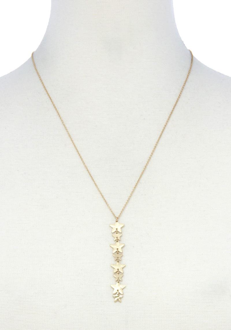 MULTI STAR SIZE LINKED NECKLACE