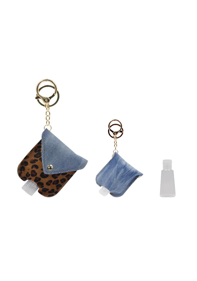 MINI LEATHER EMPTY BOTTLE HOLDER KEY CHAIN BAG