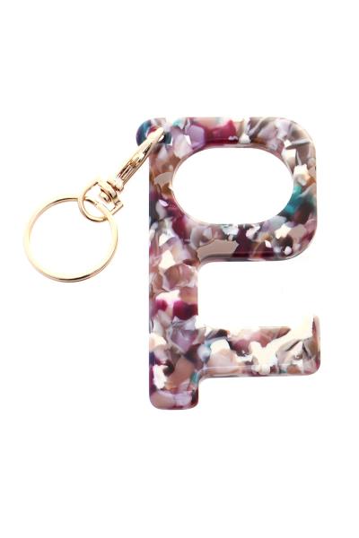 FASHION ACRYLIC SANITARY NO TOUCH DOOR OPENER KEY RING