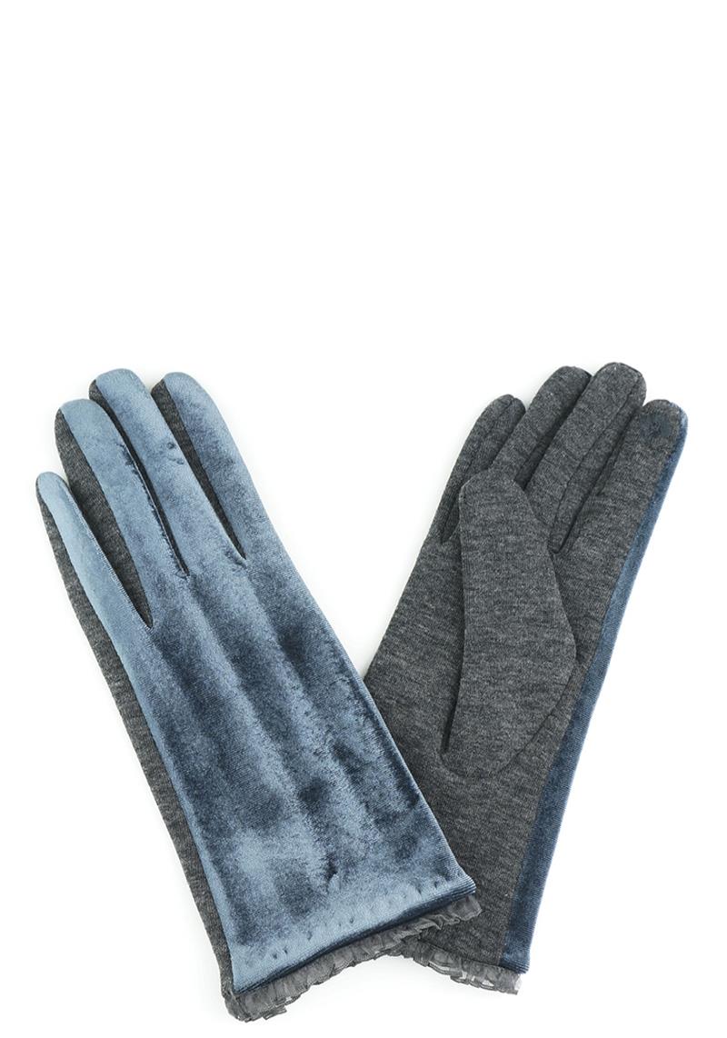 VELVET LACE TRIM SMART TOUCH GLOVES