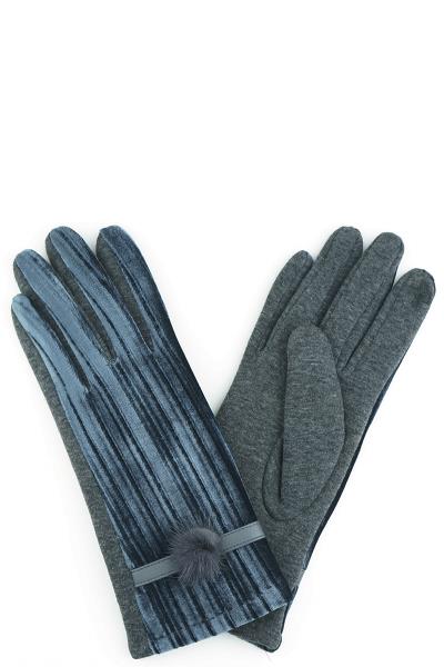 VELVET POMPOM SMART TOUCH GLOVES