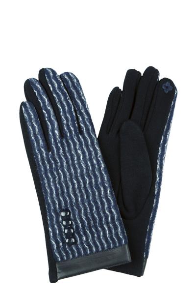 MODERN PU TRIM WAVE PATTERN GLOVES