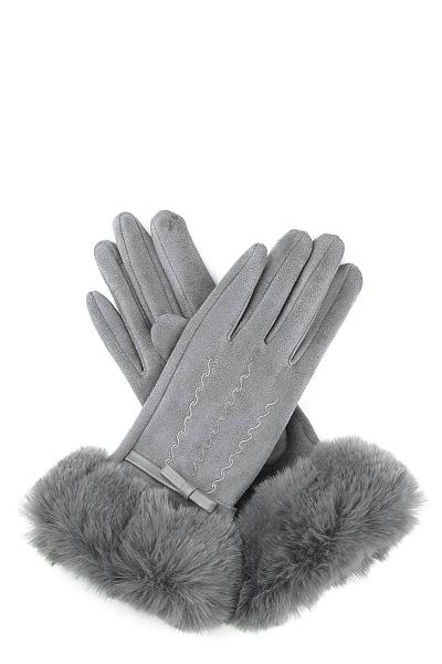 FLUFFY FAUX FUR SUEDE GLOVES