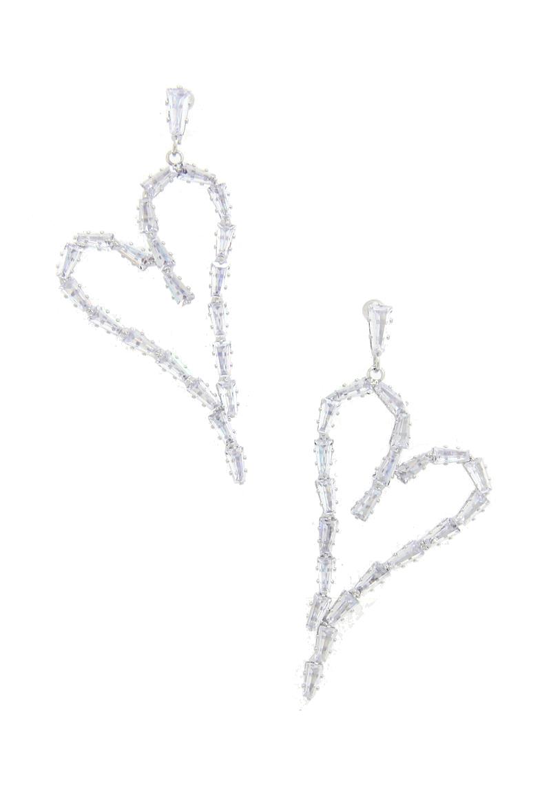 ABSTRACT HEART RHINESTONE EARRING