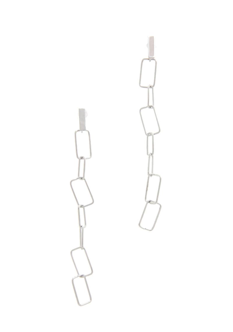 RECTANGULAR LINK POST DROP EARRING
