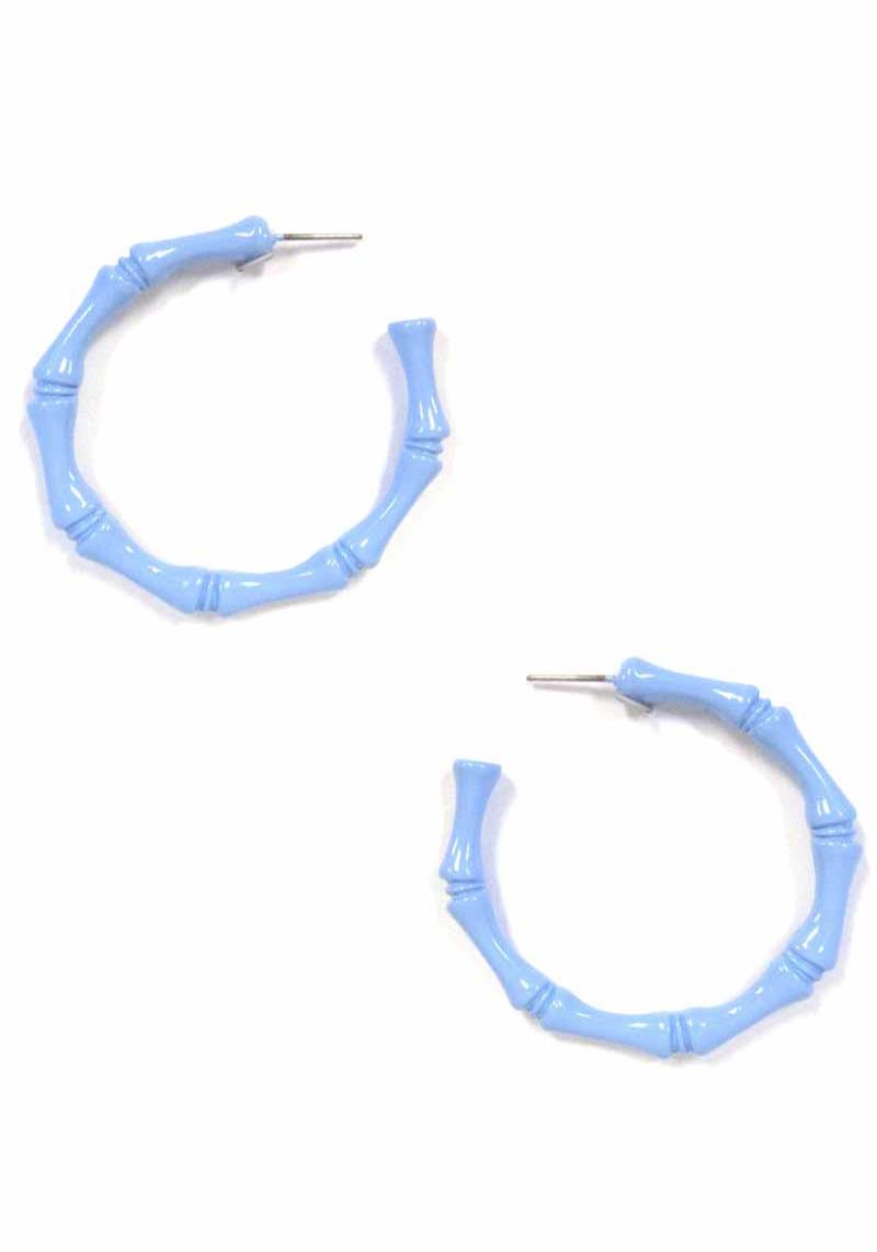 METAL PAINTED BAMBOO HOOP EARRING