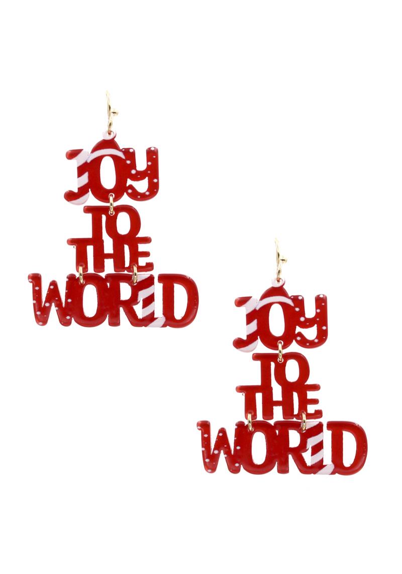 CHRISTMAS JOY TO THE WORLD DANGLE EARRING
