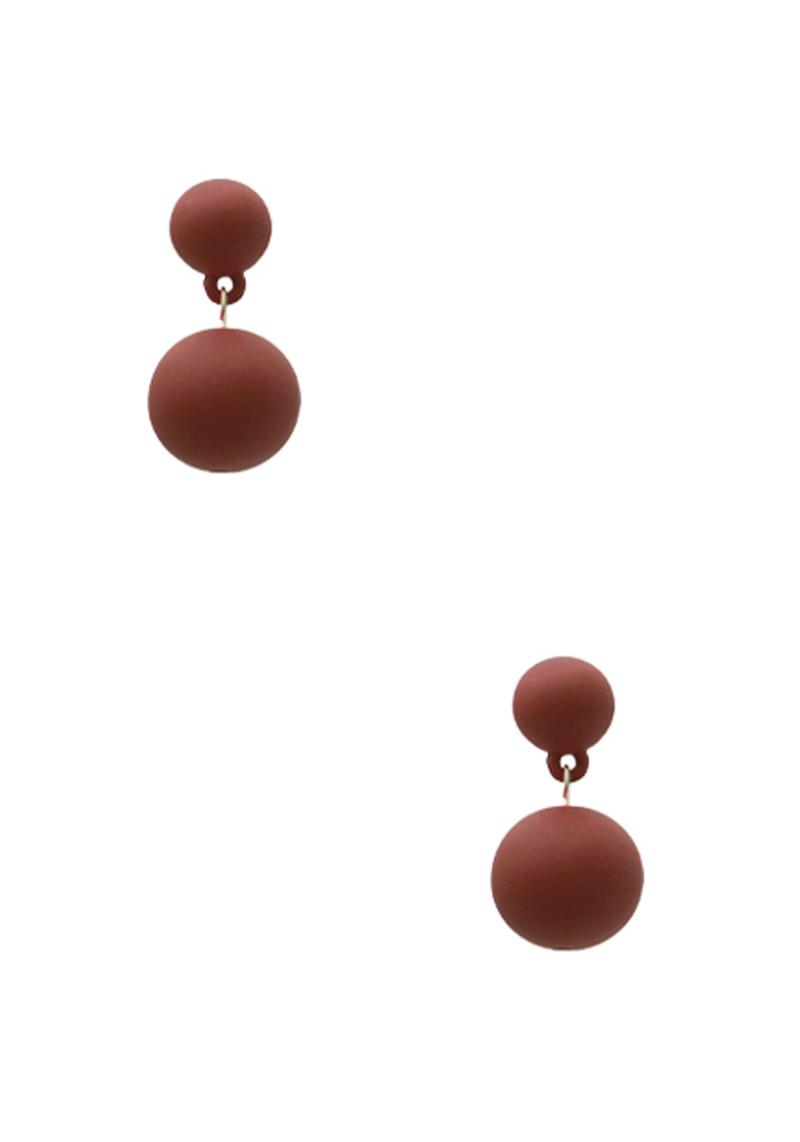 DOUBLE BALL DANGLE EARRING