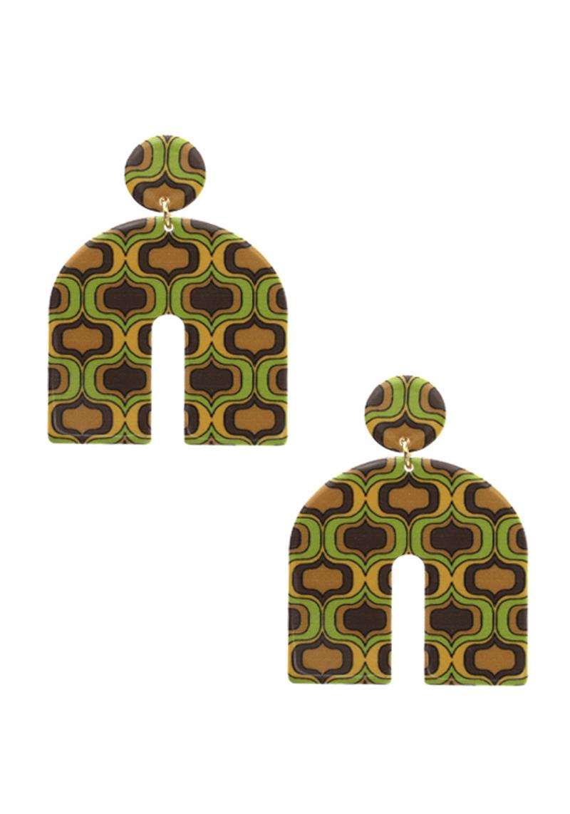 MULTI PATTERN U DANGLE EARRING